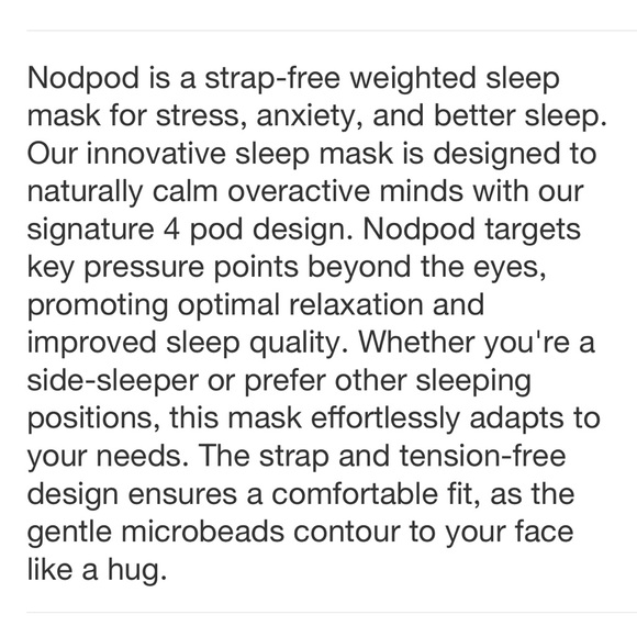 NODPOD NWT weighted blanket for your eyes sleep mask -elephant gray - Picture 9 of 10